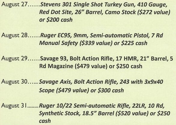 Gun Raffle - Highland County Fair - Monterey Virginia